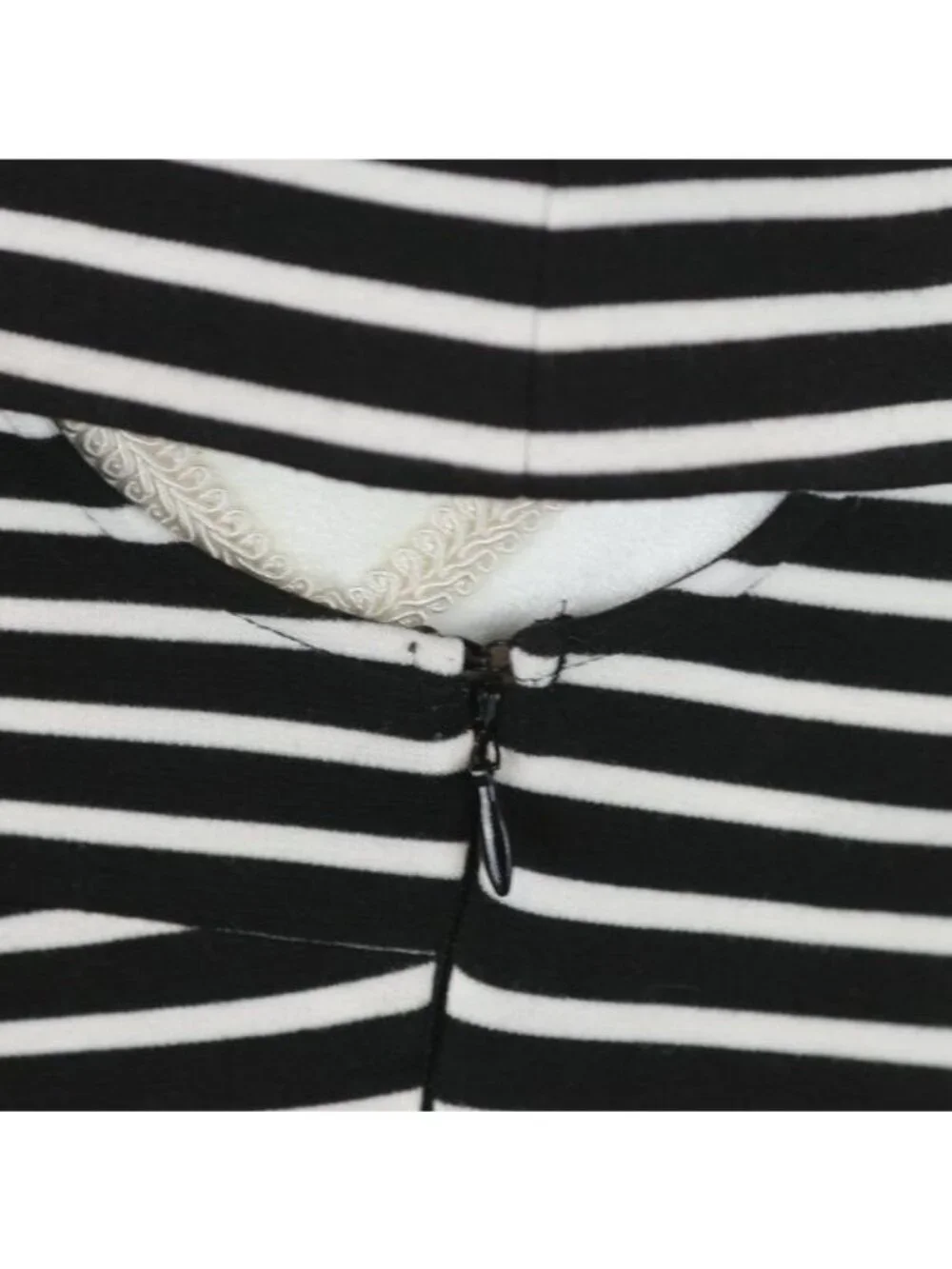 Banana Republic Women's Size 2 Black White Stripe Off The Shoulder Midi Dress